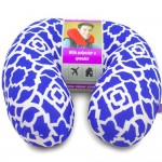 VIAGGI Microbead U Shape Travel Neck Pillow - Trellis Blue